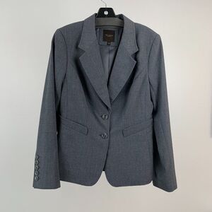 The Limited sz 8 Jacket Blazer Gray Two Button Closure Long Sleeve Lined